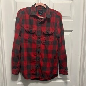 American Eagle Outfitters Red and Black Plaid Shirt